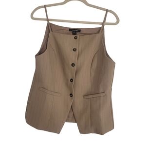 Elegant Tan Button-Front Vest